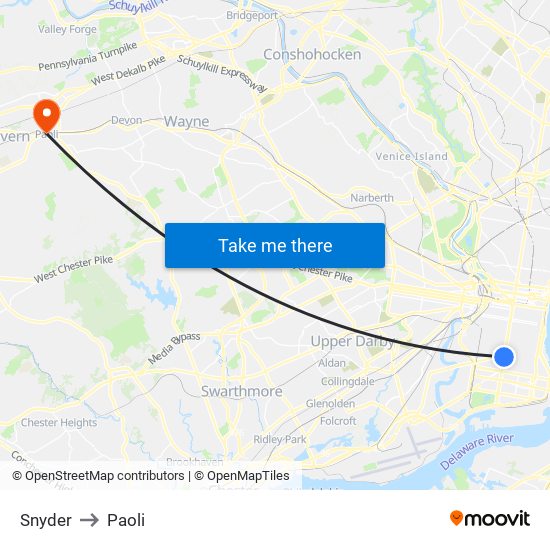 Snyder to Paoli map