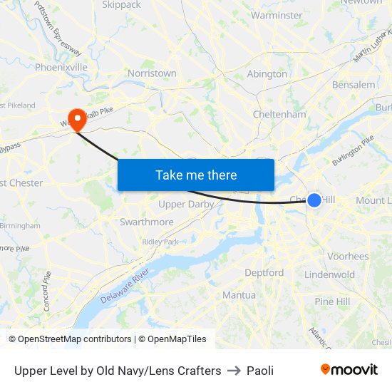 Upper Level by Old Navy/Lens Crafters to Paoli map