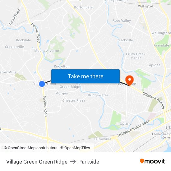 Village Green-Green Ridge to Parkside map