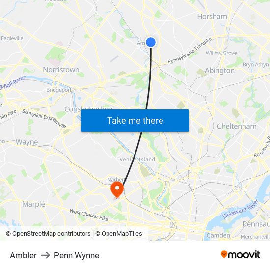 Ambler to Penn Wynne map