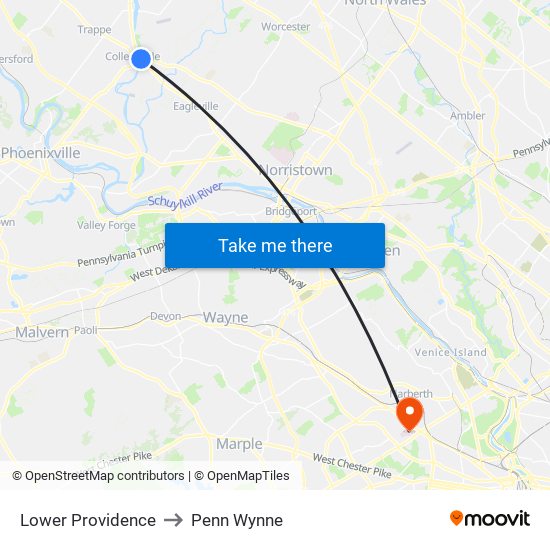 Lower Providence to Penn Wynne map