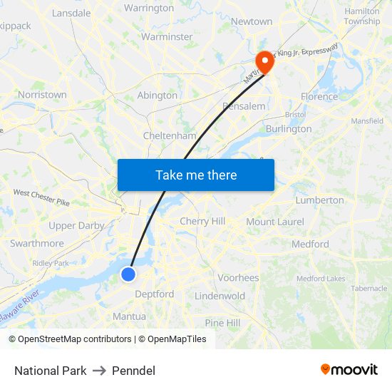 National Park to Penndel map