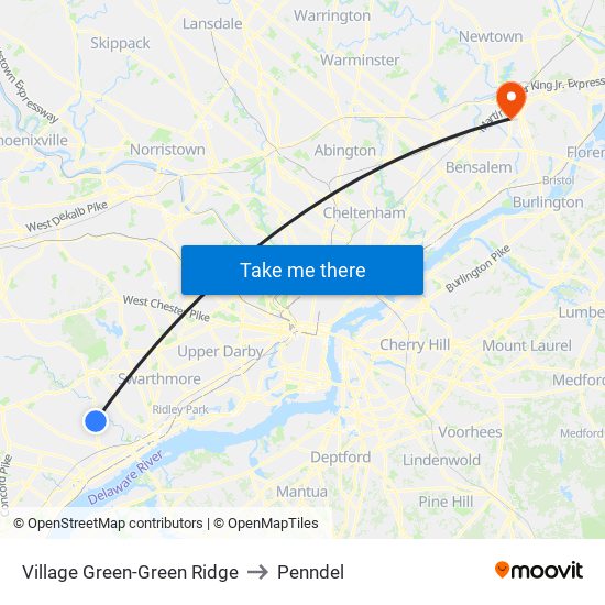 Village Green-Green Ridge to Penndel map