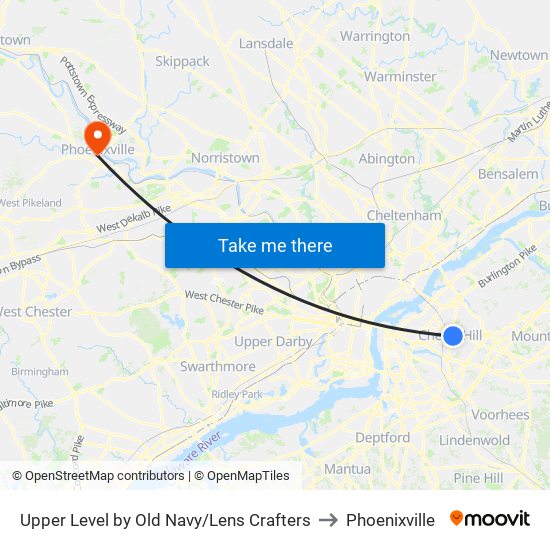 Upper Level by Old Navy/Lens Crafters to Phoenixville map