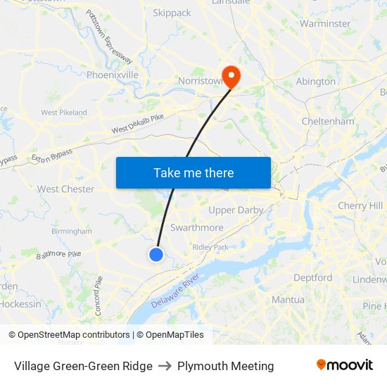Village Green-Green Ridge to Plymouth Meeting map