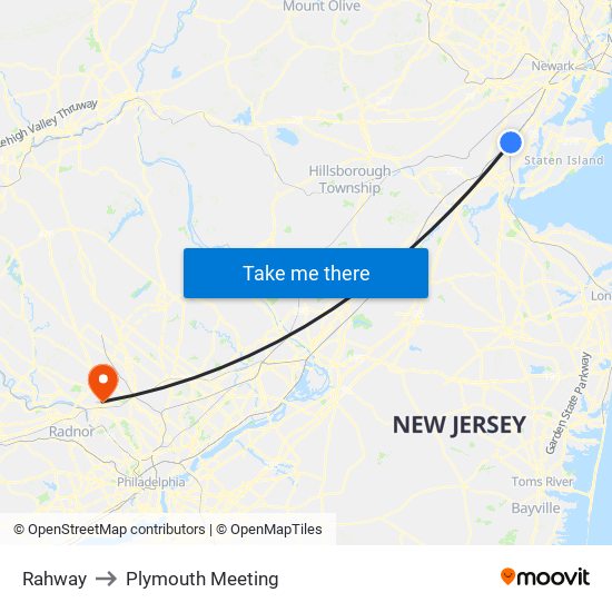 Rahway to Plymouth Meeting map