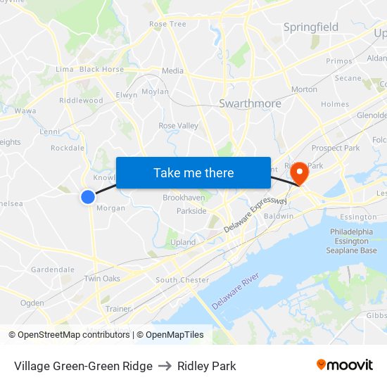 Village Green-Green Ridge to Ridley Park map