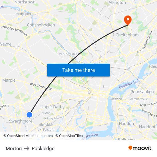 Morton to Rockledge map