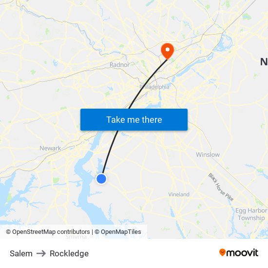 Salem to Rockledge map