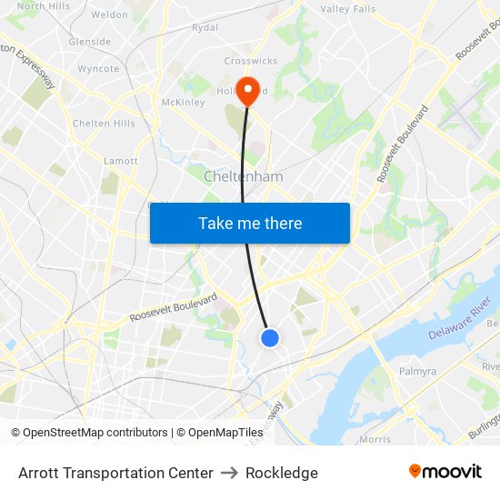 Arrott Transportation Center to Rockledge map