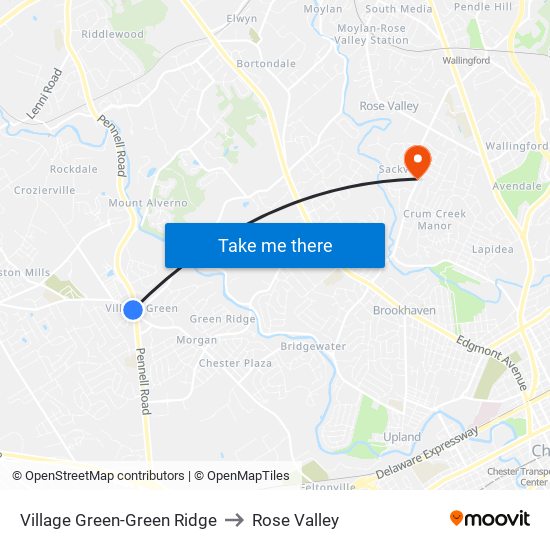 Village Green-Green Ridge to Rose Valley map