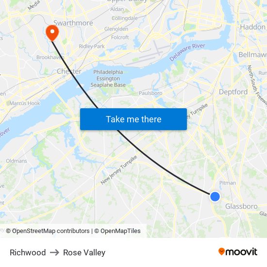 Richwood to Rose Valley map