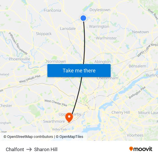 Chalfont to Sharon Hill map