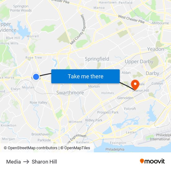 Media to Sharon Hill map