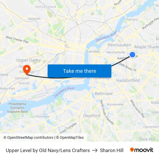 Upper Level by Old Navy/Lens Crafters to Sharon Hill map