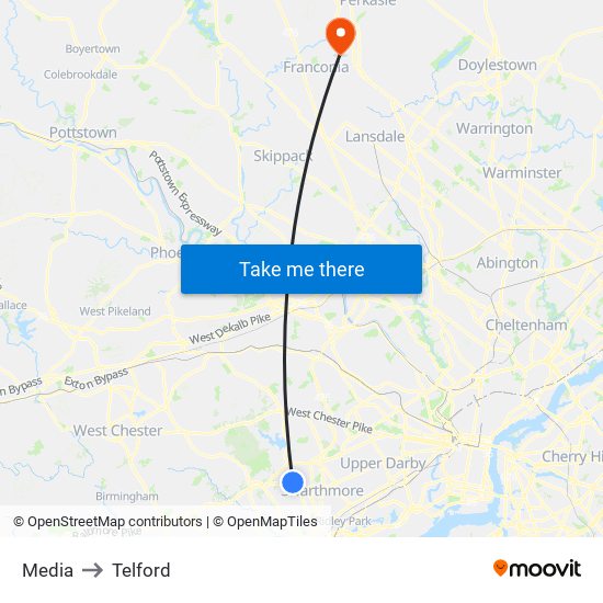 Media to Telford map
