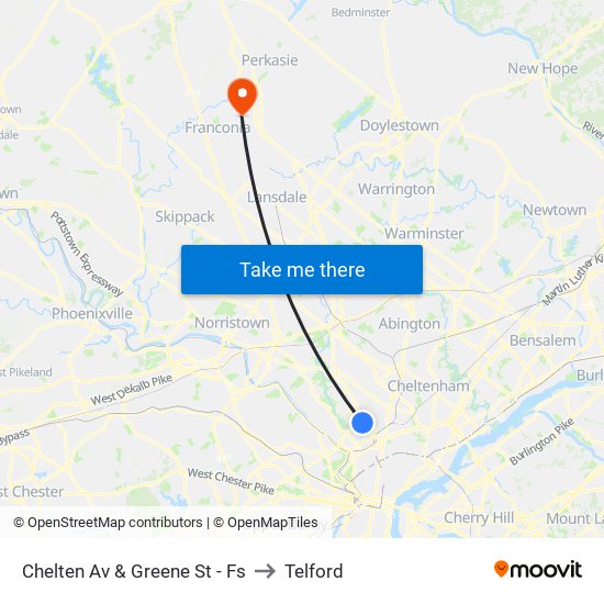 Chelten Av & Greene St - Fs to Telford map