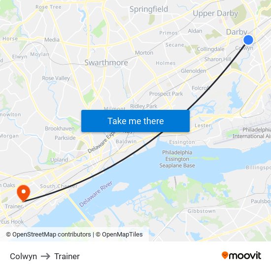 Colwyn to Trainer map