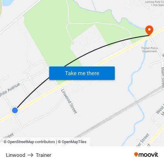 Linwood to Trainer map