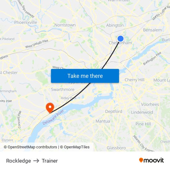 Rockledge to Trainer map