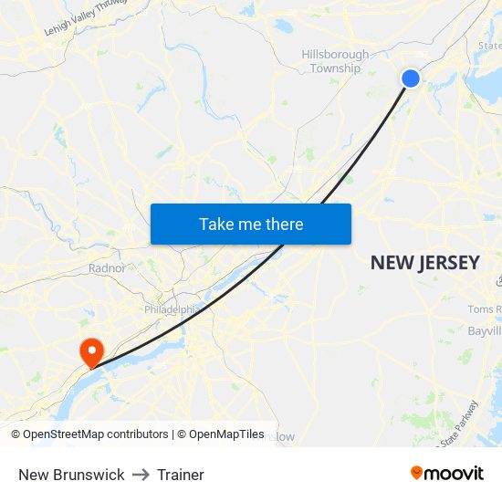 New Brunswick to Trainer map