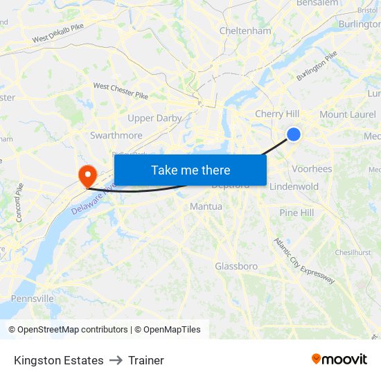 Kingston Estates to Trainer map