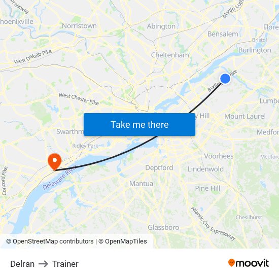 Delran to Trainer map