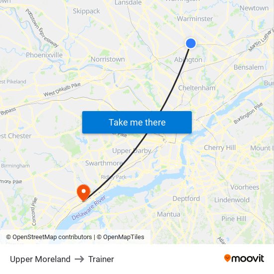 Upper Moreland to Trainer map
