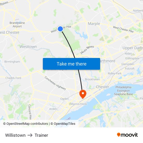 Willistown to Trainer map