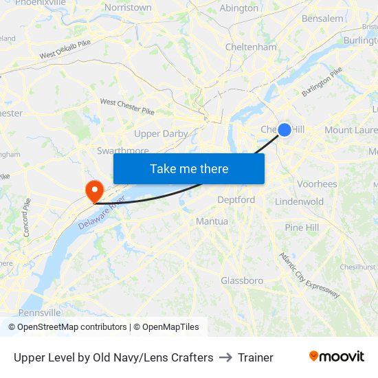 Upper Level by Old Navy/Lens Crafters to Trainer map
