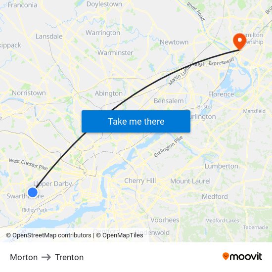 Morton to Trenton map