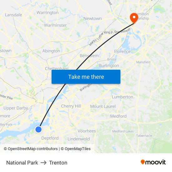 National Park to Trenton map