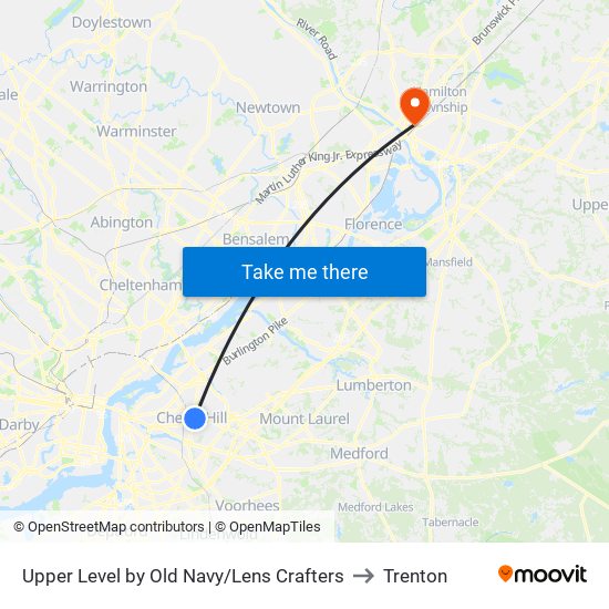 Upper Level by Old Navy/Lens Crafters to Trenton map