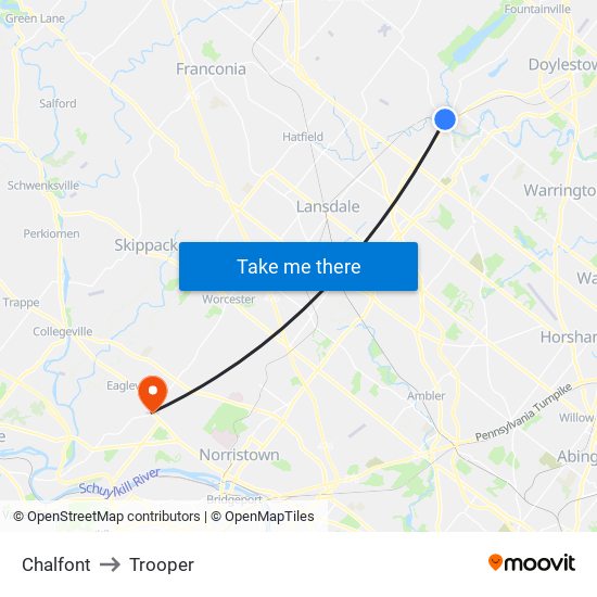 Chalfont to Trooper map