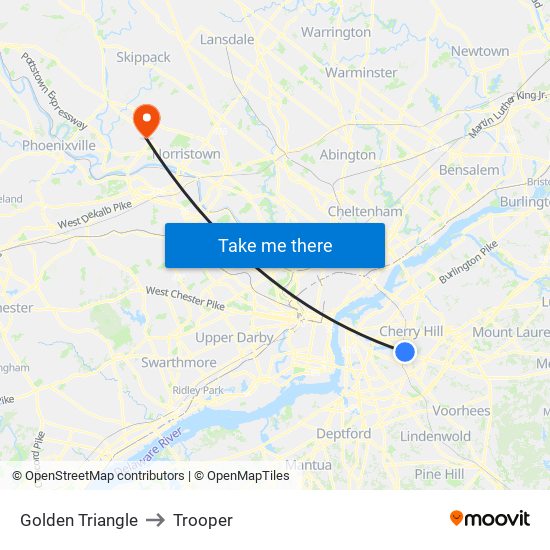 Golden Triangle to Trooper map