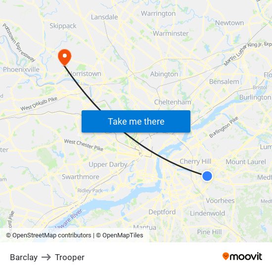 Barclay to Trooper map