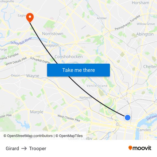 Girard to Trooper map