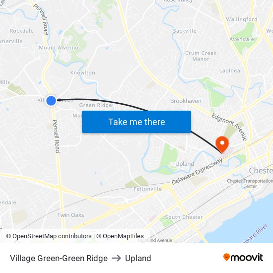 Village Green-Green Ridge to Upland map