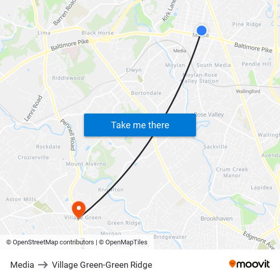 Media to Village Green-Green Ridge map
