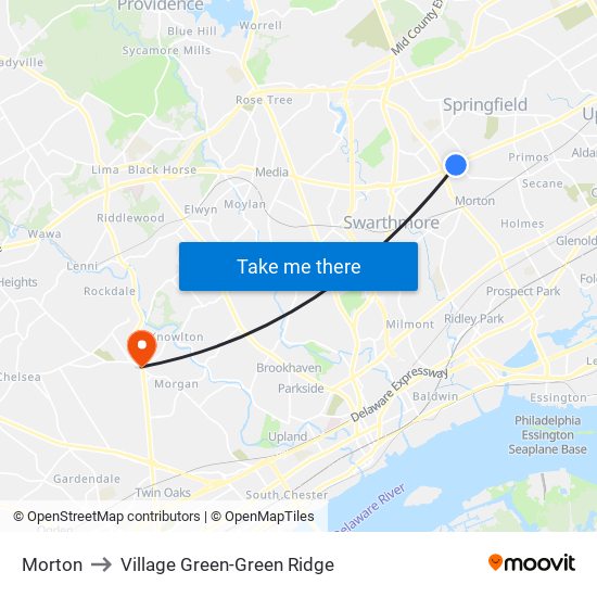 Morton to Village Green-Green Ridge map