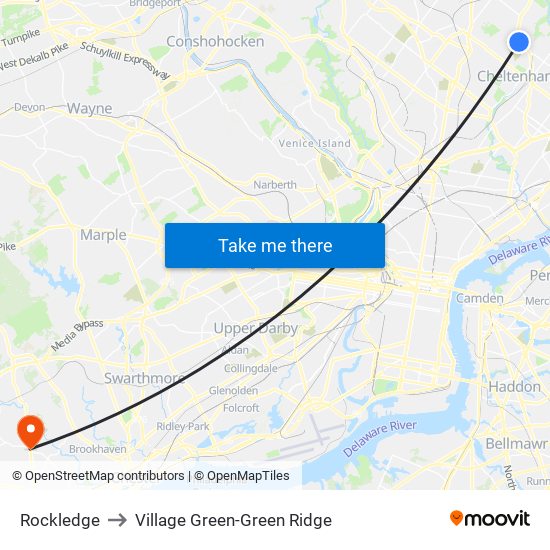 Rockledge to Village Green-Green Ridge map