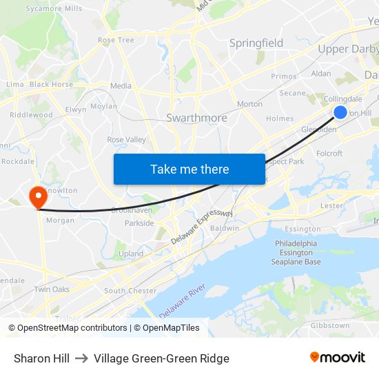 Sharon Hill to Village Green-Green Ridge map