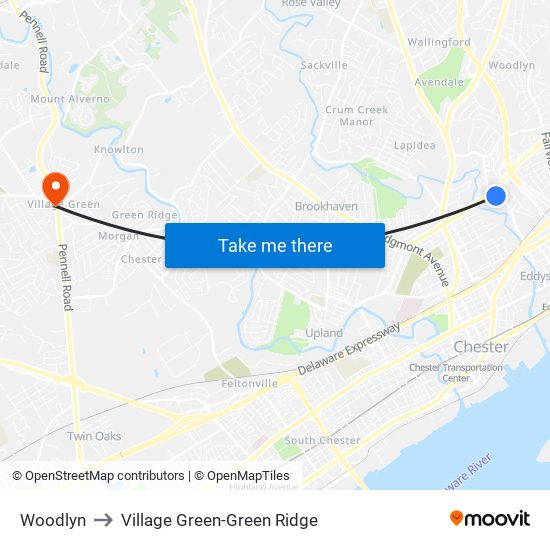 Woodlyn to Village Green-Green Ridge map