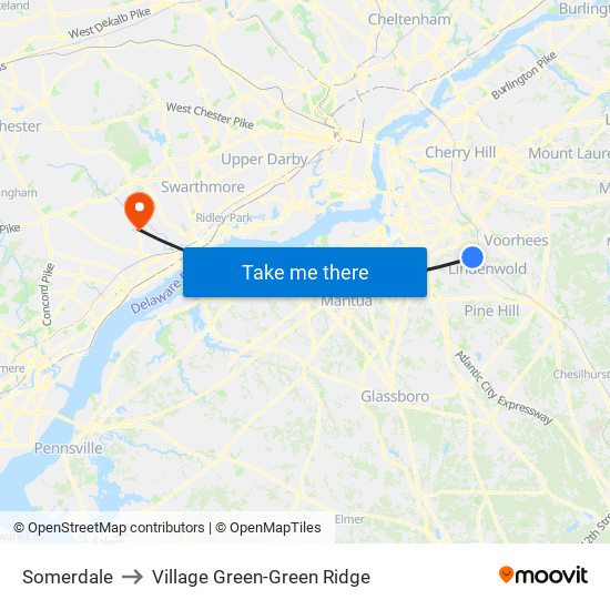 Somerdale to Village Green-Green Ridge map