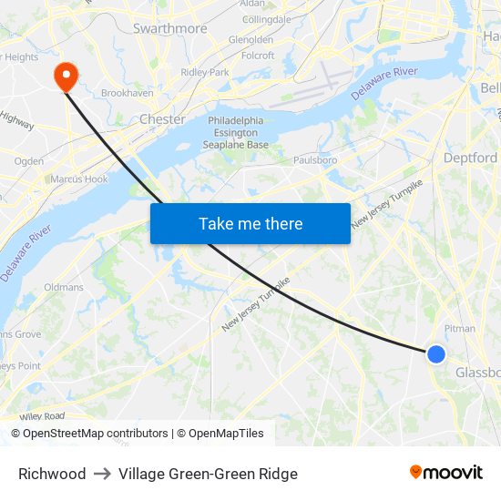 Richwood to Village Green-Green Ridge map