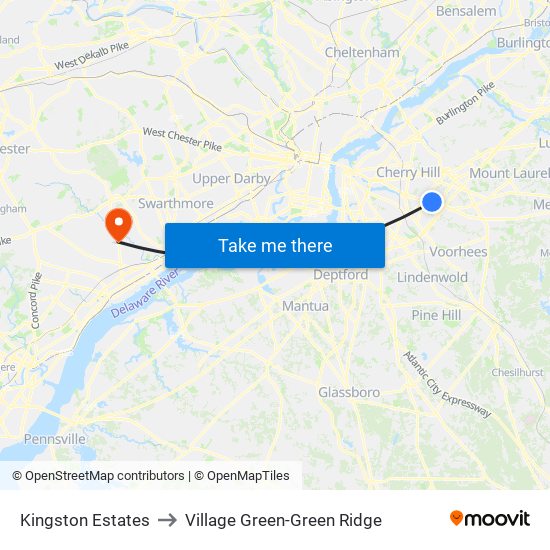Kingston Estates to Village Green-Green Ridge map