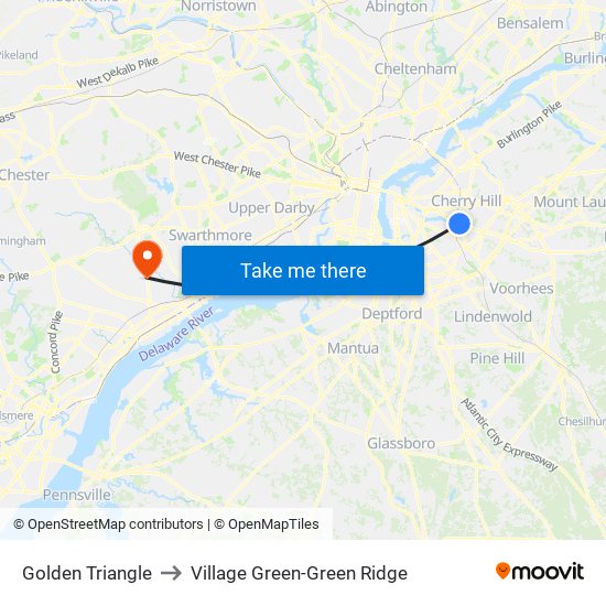 Golden Triangle to Village Green-Green Ridge map
