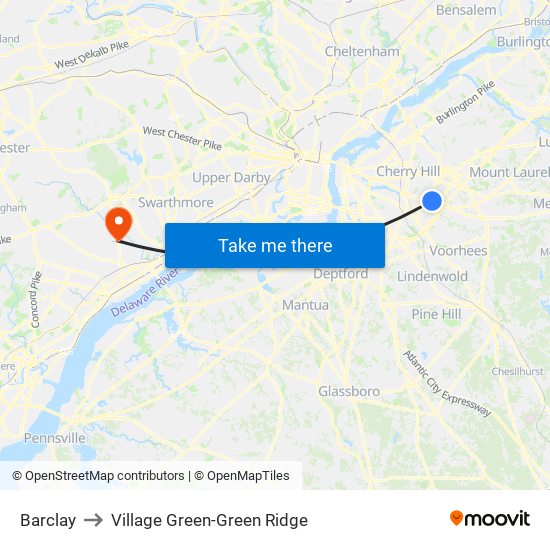 Barclay to Village Green-Green Ridge map