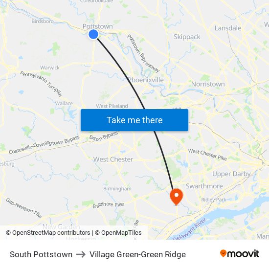 South Pottstown to Village Green-Green Ridge map
