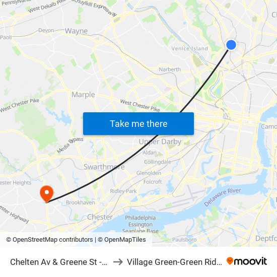 Chelten Av & Greene St - Fs to Village Green-Green Ridge map